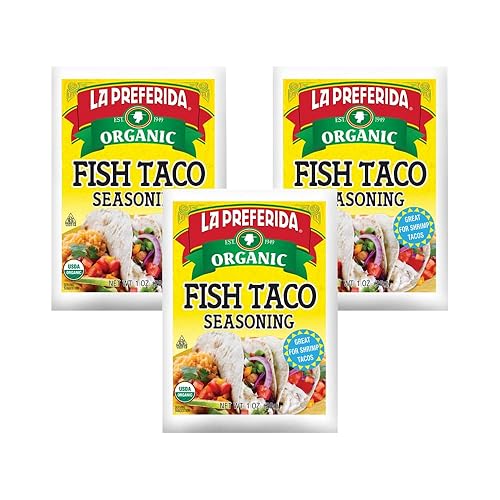 La Preferida Mexican Foods, Condimento orgánico para tacos de pescado, sin MSG ni conservantes artificiales, 1 onza (paquete de 3)