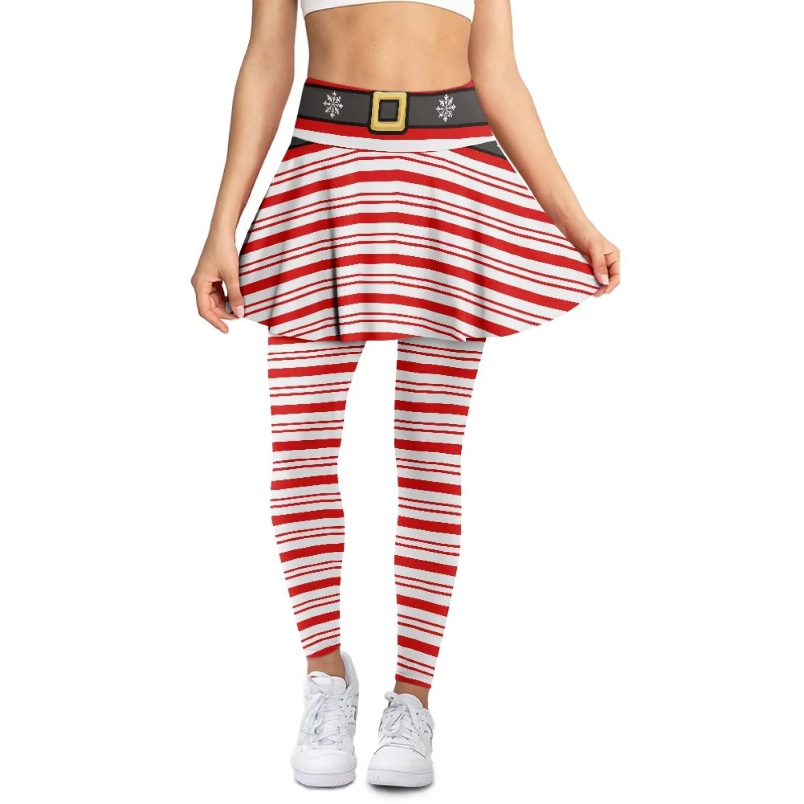 Biyejit Skirted Leggings for Women with Pockets, Tennis Yoga Pleated Skirt with Leggings Modest Active Skorts Leggings