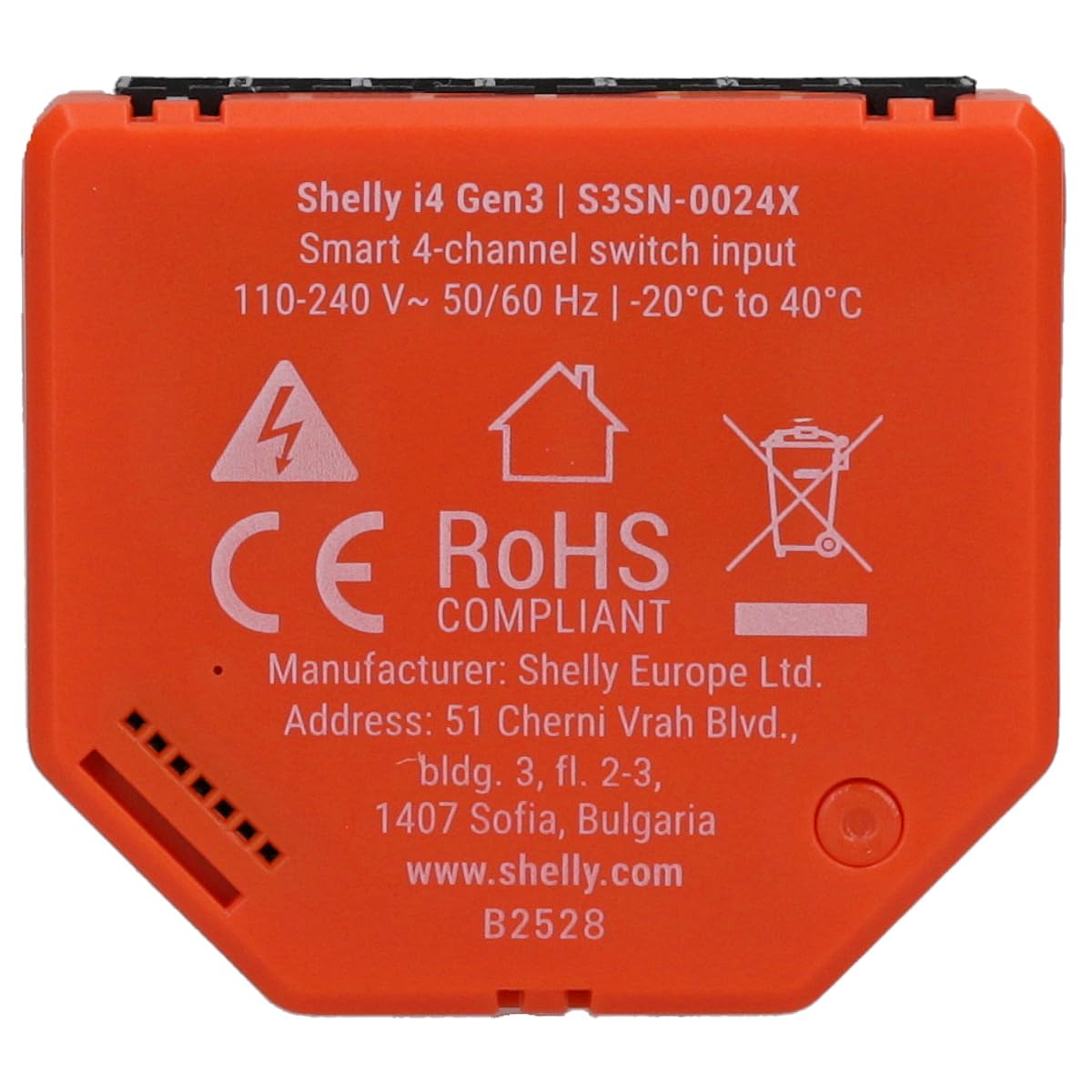 SHELLY Activador de escena i4 Gen3, Bluetooth y WiFi
