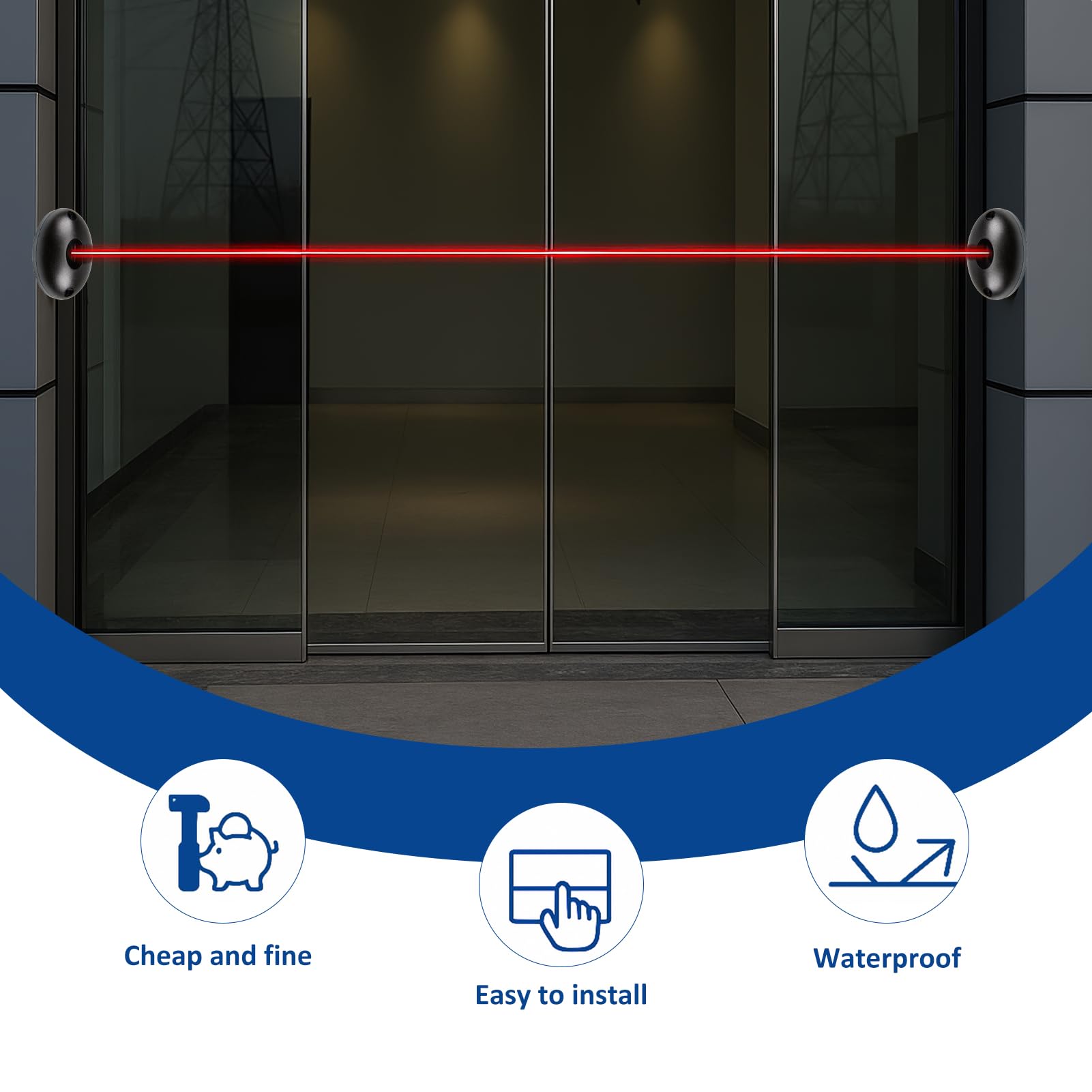 Fotocellule a infrarossi coppia sensore porta garage 20 m 12/24 V AC/DC resistenti alle intemperie