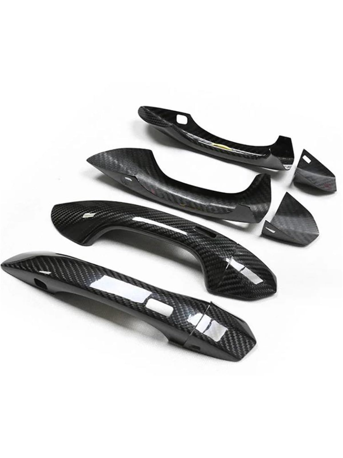 UJNHEQ for A6 C8 A6L S6 RS6 for E-Tron Q6 Q8 RSQ8 2018-ON Add On Style Carbon Fiber Door Handle Cover with/No Remote Keyhole(Type B)