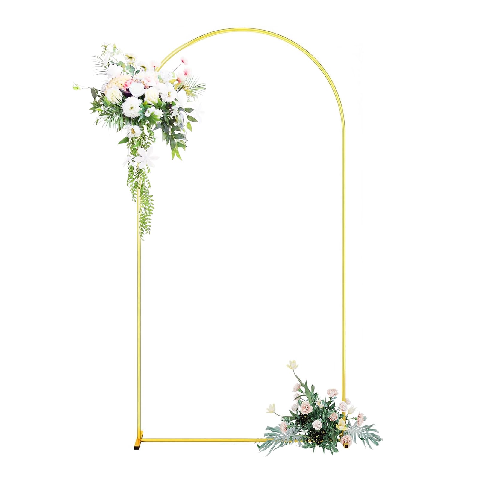 Woobroo 2.2m/7.2ft Wedding Arch Backdrop Stand Metal for Ceremony Birthday Party Garden Floral Balloon Decoration