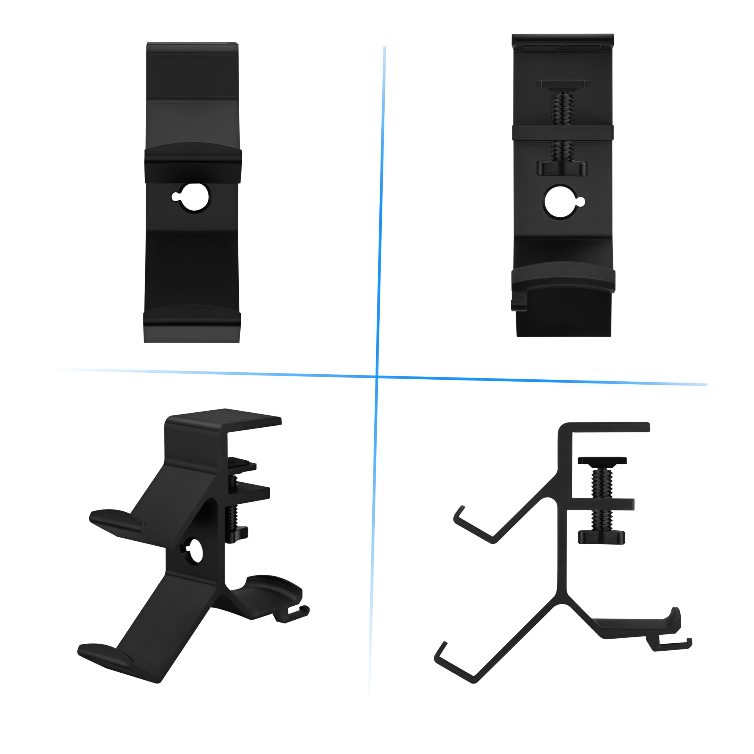 BRAINWAVZ The Grebe - Soporte para auriculares y controlador de juego dual - Se fija al lado del escritorio, soporte para auriculares debajo del escritorio, adecuado para todos los auriculares y