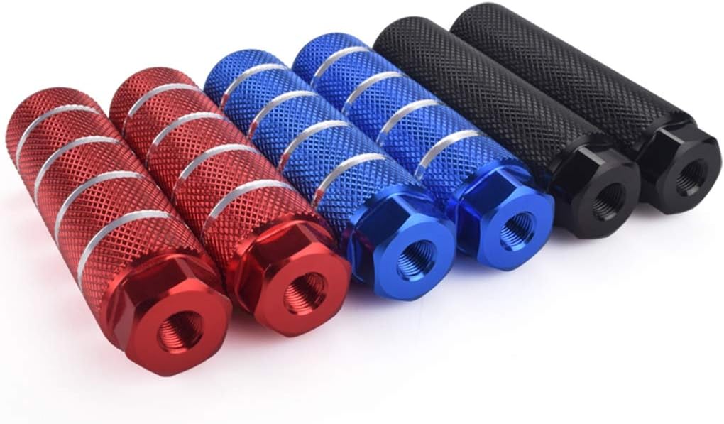 4 PCS Bike Foot Pegs, 4 inch Length Aluminum Alloy Cylinder Anti-Skid Fit 3/8 inch Axles (BLACK)