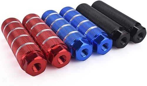 Miniatura 5 de 4 clavijas de pie de bicicleta, cilindro de aleación de aluminio de 4 pulgadas de longitud, ajuste antideslizante, ejes de 38 pulgadas (negro)