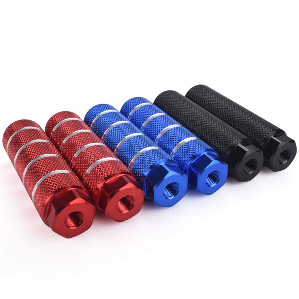 Repose-pieds Pour Vélo PATIKIL - Lot De 4, Alliage Aluminium Rouge/noir, Pour Essieux 3/8", Support Jusqu'à 90 Kg, BMX, VTT