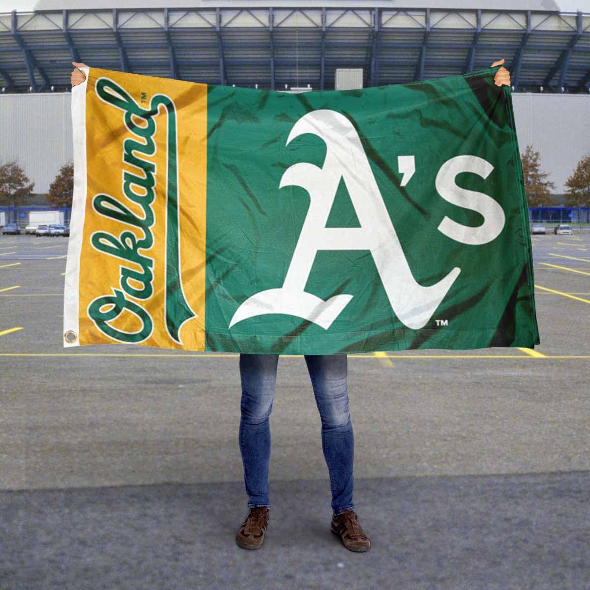 WinCraft Oakland Athletics Retro Flag – 3x5 Ft Polyester Banner With Grommets, Officially Licensed