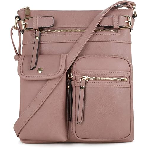 SG SUGU Katie Lightweight Medium Crossbody Bag Shoulder Bag with Multi Pocket for Women