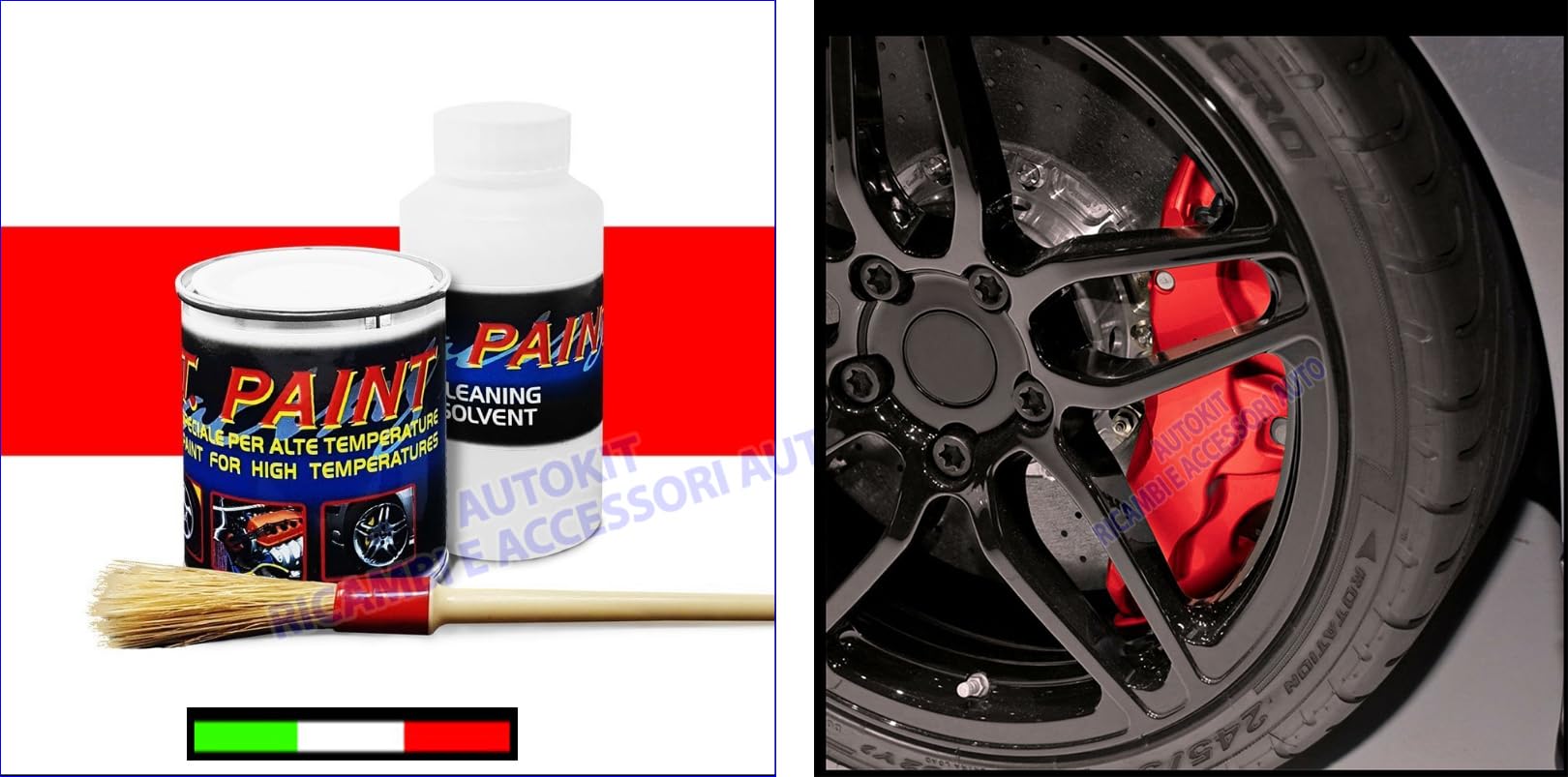Generico Vernice per Pinze Freni Colore Rosso 100 ml. per Auto e Moto Resistente alle Alte Temperature (600°) - Q16070