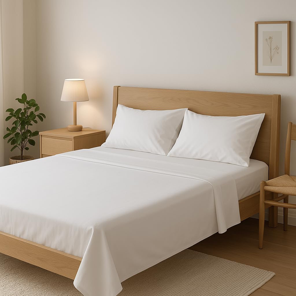 Parure de lit coton égyptien 400 fils drap 254x272cm 2 taies