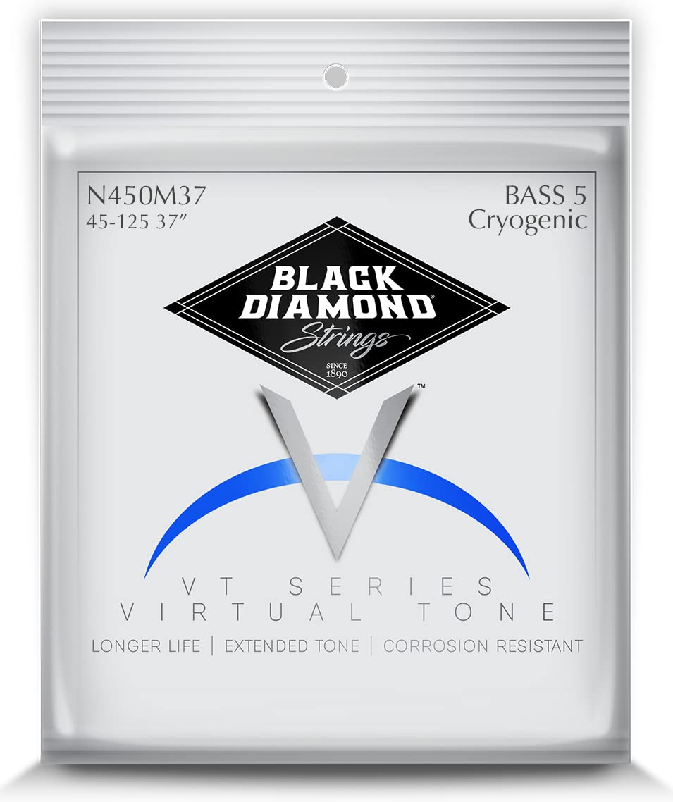 Black Diamond Strings® N450MCY37 Bass Cryogenic SS Rd 5 String Med/Long Scale .045SR.065SR.085SR.105SR.125SR