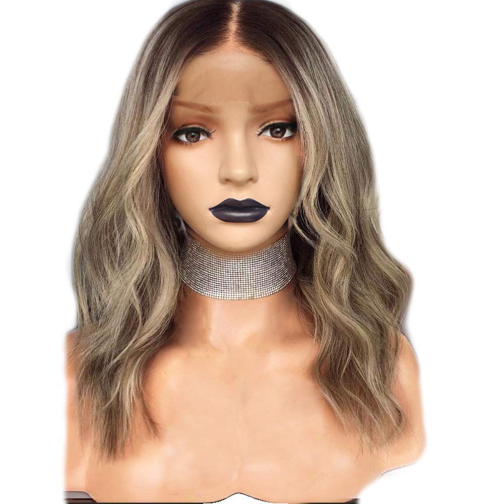 Perruque femme bouclée 18 pouces dégradé lin en fibre synthétique haut de gamme