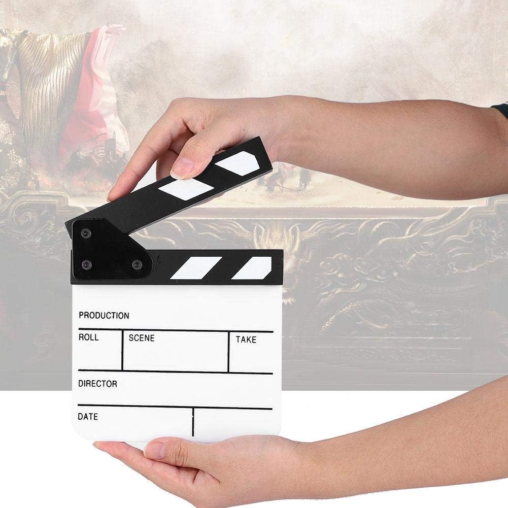 Dpofirs Clap Board Mini Film en Plastique Acrylique Directeur Clapboard Director Scène Clapperboard pour Shoot Props/Publicité TV Movie Action Board Film Cut Prop avec Stylo, pour Les