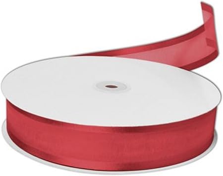 7/8 Inch Organza Satin Edged Ribbon 25 Yard Bolt - Red