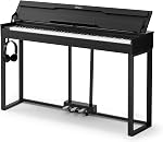 STRICH 88 Clés Piano numérique, Clavier entièrement pondéré Hammer-Action, Couverture Clavette électrique pour piano avec support de meubles, Casques, Trois Pedal, Retro Brown, SDP-500