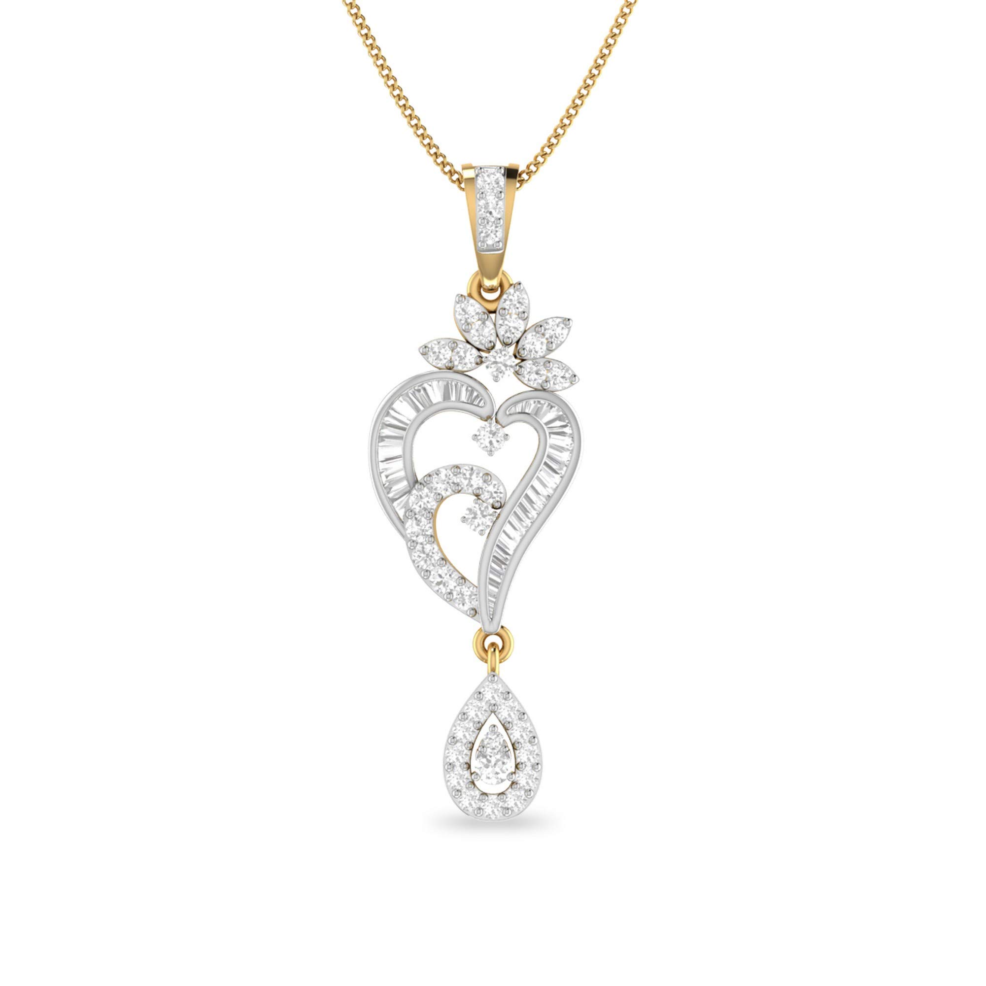 pc jeweller Yellow Gold and Solitaire Pendant for Women-picture-37