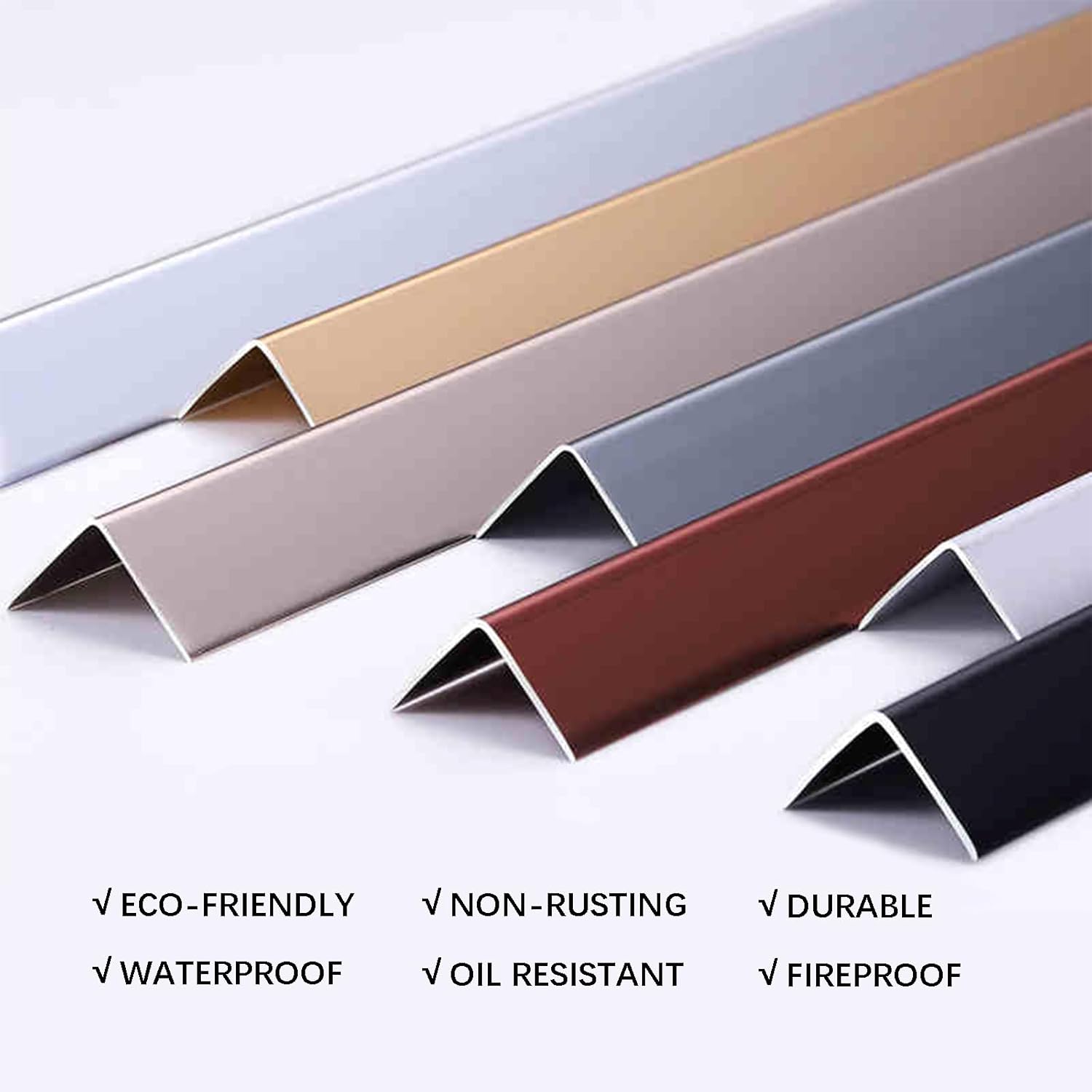 Aluminum L Molding Wall Corner Guard Corner Protector Width 50x50mm Length 300mm Aluminum Edge Trim for Wall Door Frame Tile Edge - Stylish and Durable Wall Protection (Rose Gold, 8pcs)