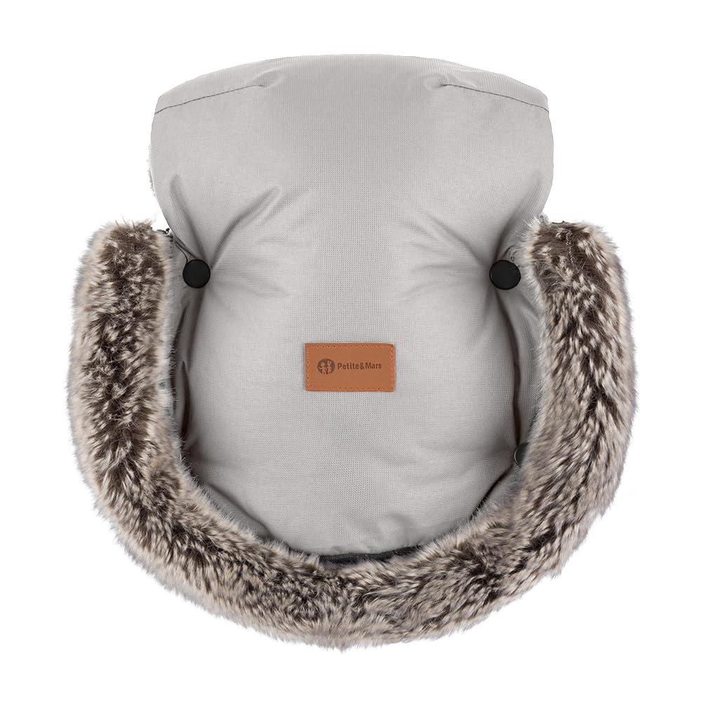 Petite&Mars Sacco nanna per passeggino Fusak 4v1 Arctic * Sacco nanna invernale per passeggino, passeggino e seggiolino auto * Warrm * Impermeabile * Antivento, Set doccia champagne, 78/110x48cm,