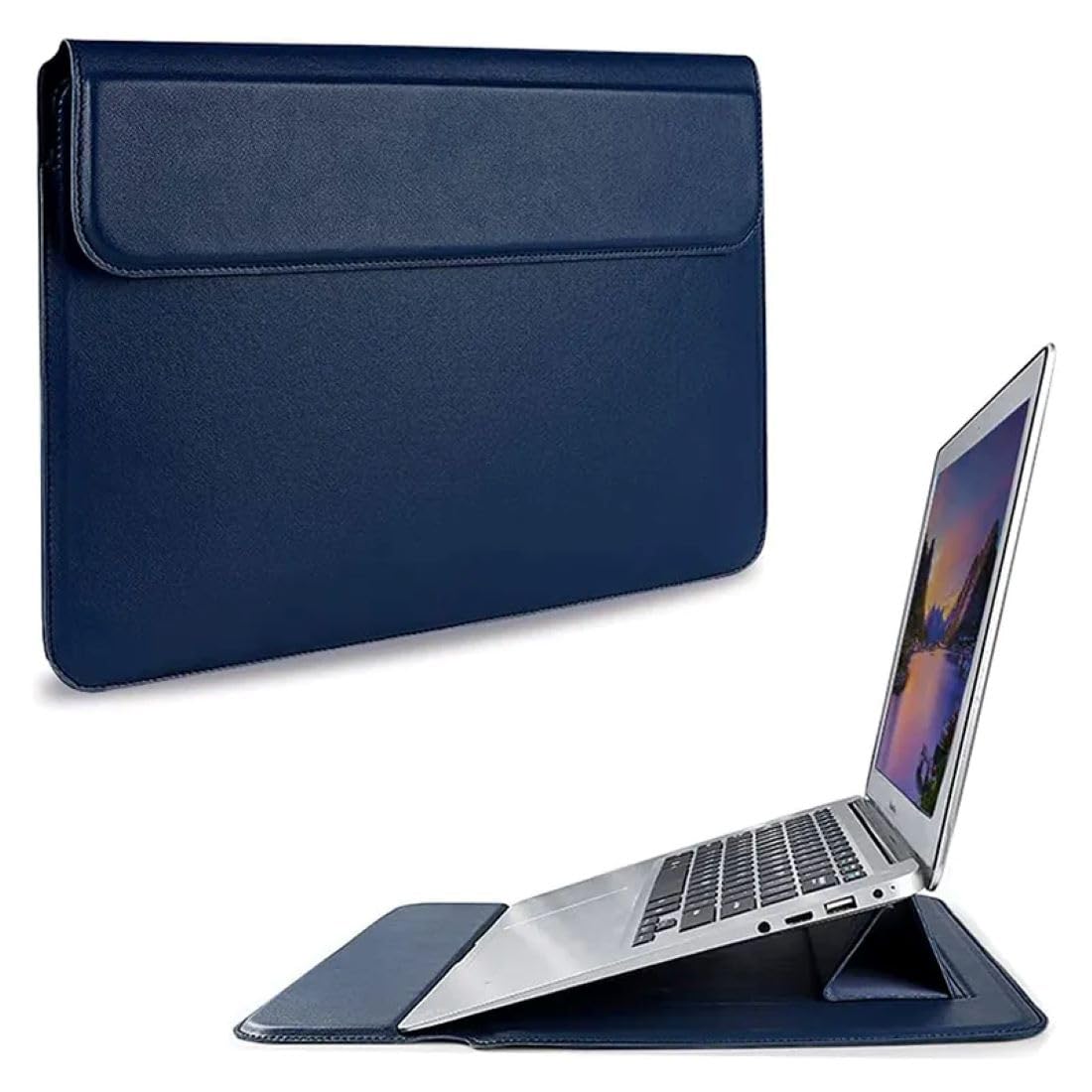 13-14In Laptop Sleeve Integrate With Adjustable Stand & Mouse Pad, Leather Case Bag For MacBook Pro M2/M1 Pro/Max A2779 A2442, MacBook Air 13, 13.5 Surface Laptop 5/4/3/2/1-Bronze - View #8