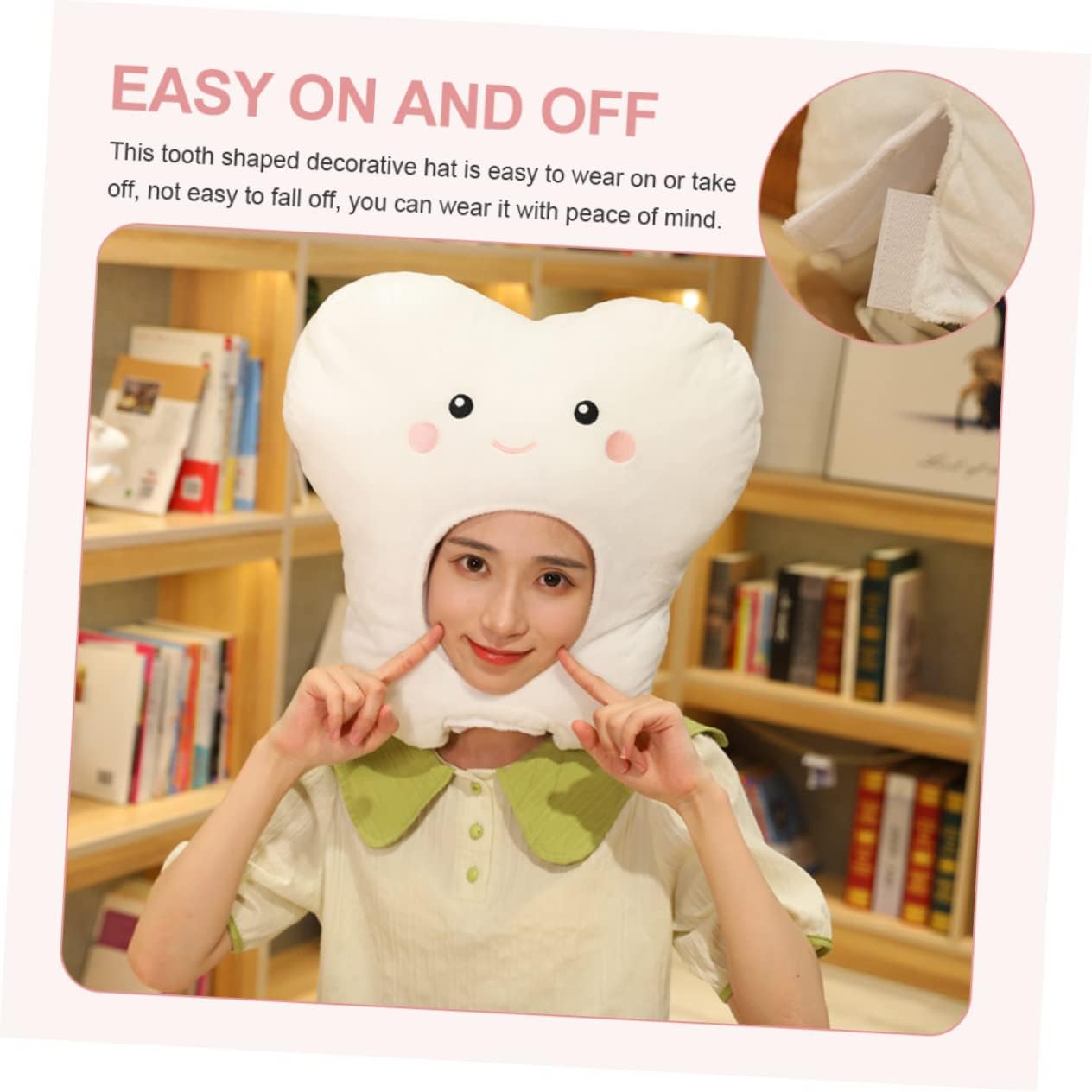 VOSAREA Plush Tooth Headgear for Carnival Parties Party Hat Unique Photo Prop for Festivals and Celebrations for Performances