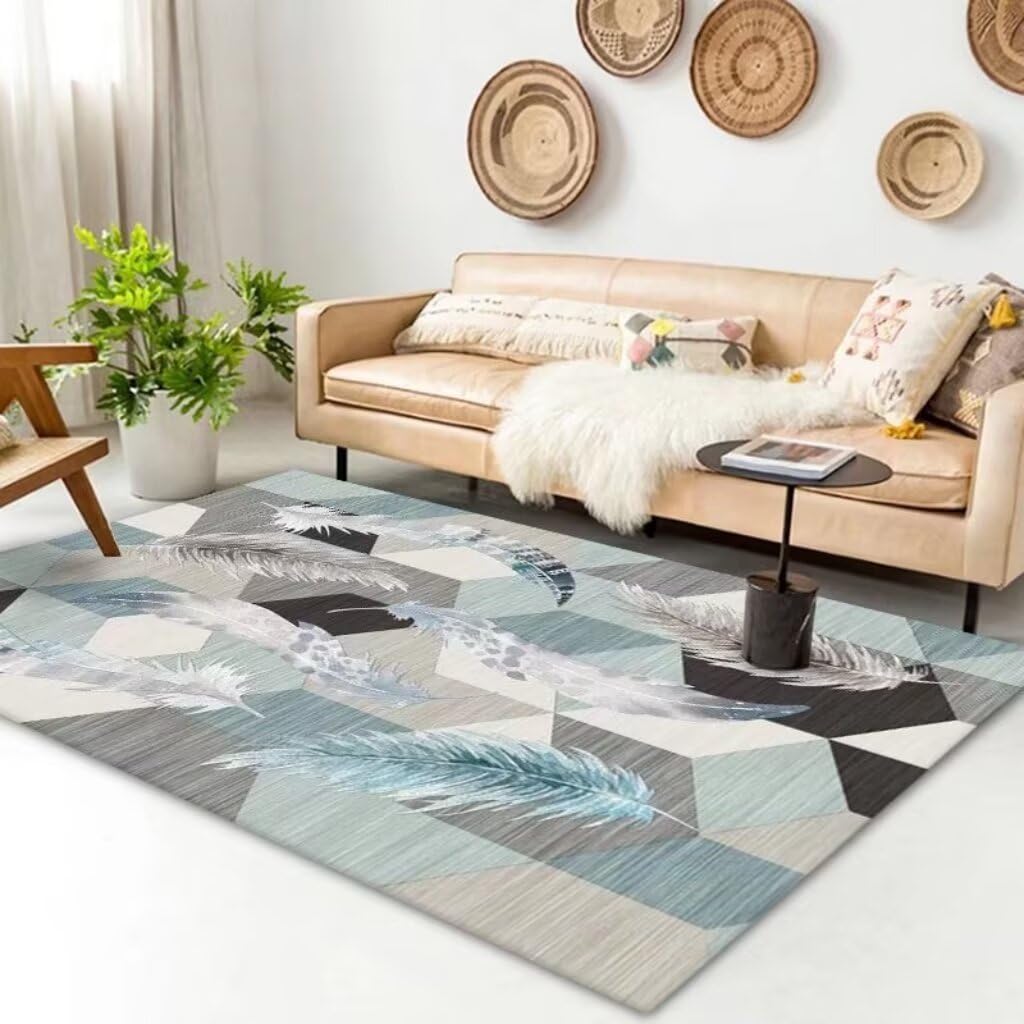 Tapis 300x400cm géométrique gris élégant pour salon et chambre