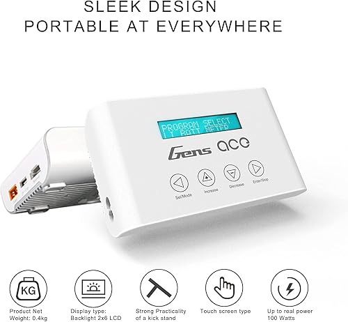 Miniatura 5 de Gens ace IMARS III Pro Balance Charger 100W 10A Lipo Cargador de batería para LiPoLi-ionLifeLiHv Batería (1-6S), NiMH Carga (3-18S), RC Hobby Smart