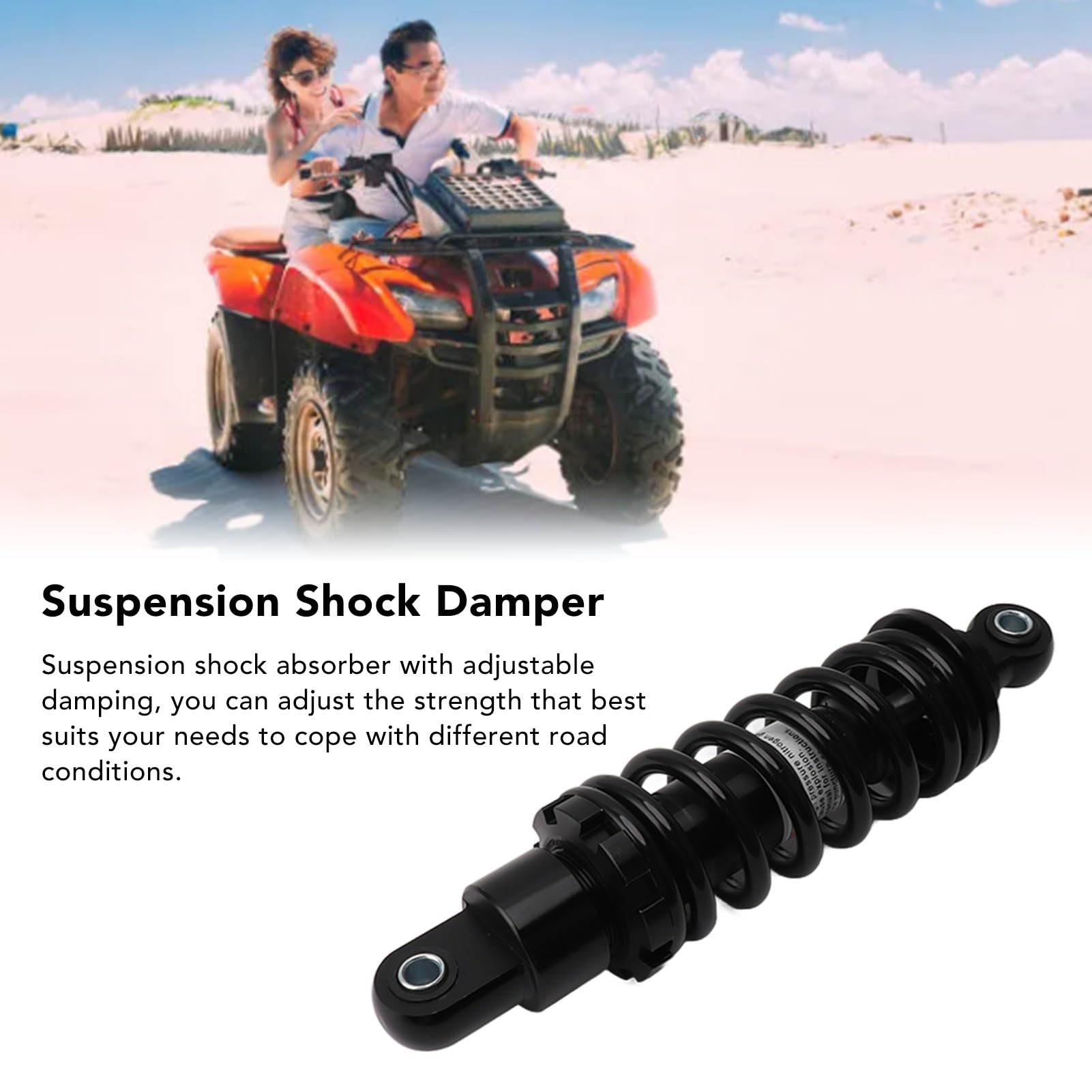 Amortiguador de suspensión ajustable de 250 mm, universal para motocicletas, ATV, vehículos todoterreno, scooters