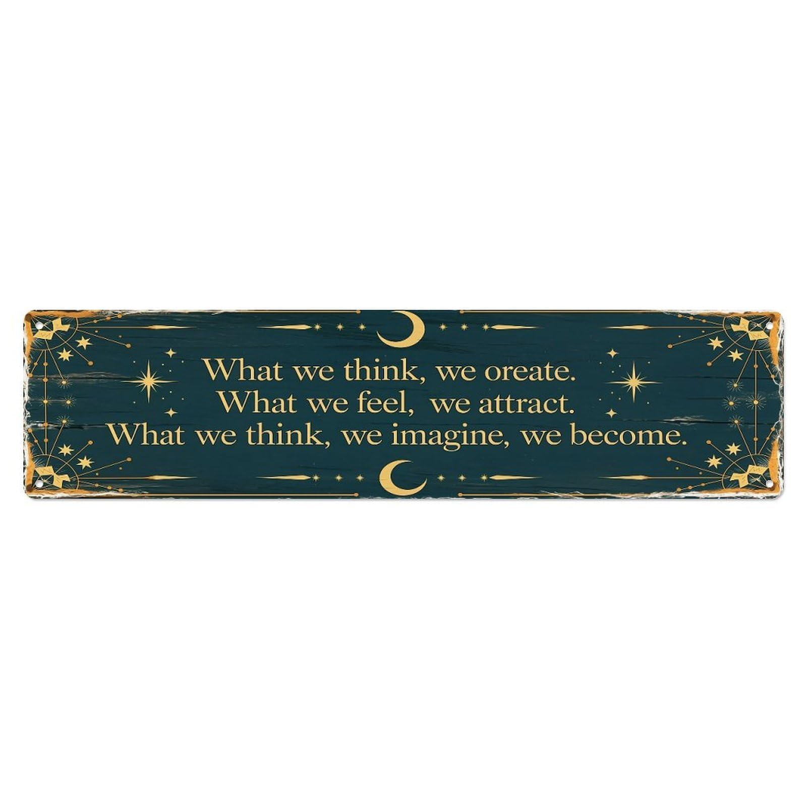 Inspirational Quote Celestial Star Pattern Metal Tin Sign Plaque