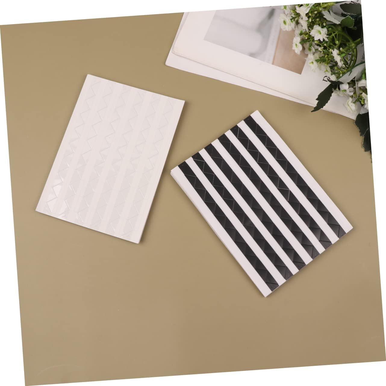 STOBOK Photo Mounting Stickers 102pcs Self-Adhesive Photo Corners Sticker Sheets 2 Color Sets