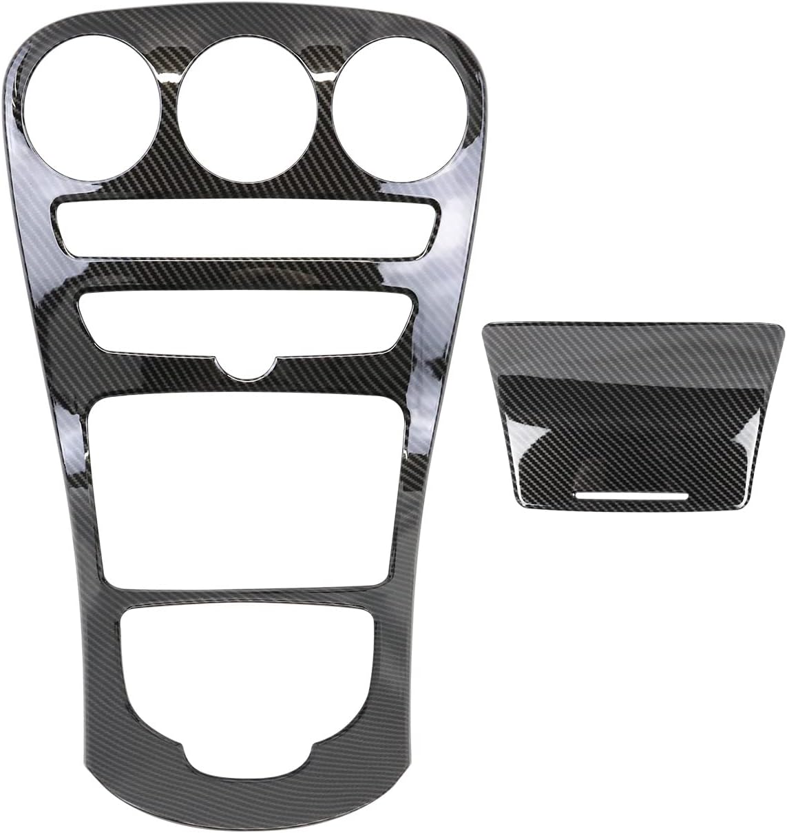 Center Console Gear Shift Panel Frame Cover Trim, Carbon Fiber Pattern Style, Interior Decoration Accessories for Mercedes Benz C GLC Class W205 2015-2018 (W205 with Clock)