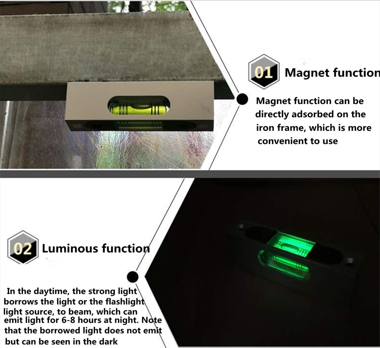 UMEI Aluminum Level - 3-Side Bubble Level with Magnet -3