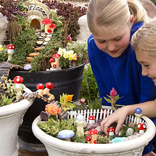 Yulejo 120 Pcs Cute Tiny Mushrooms Bulk Mini Miniature Figurines Fairy Mushroom Decor Garden Mushroom Statue Mini Mushrooms Ornament For Plant Micro Landscape Bonsai Craft(,Red) #TOP2