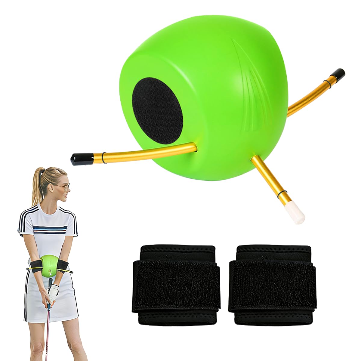 Pro Golf Swing Trainer With 2 Wristbands Correct Posture & Tempo Golf Aid