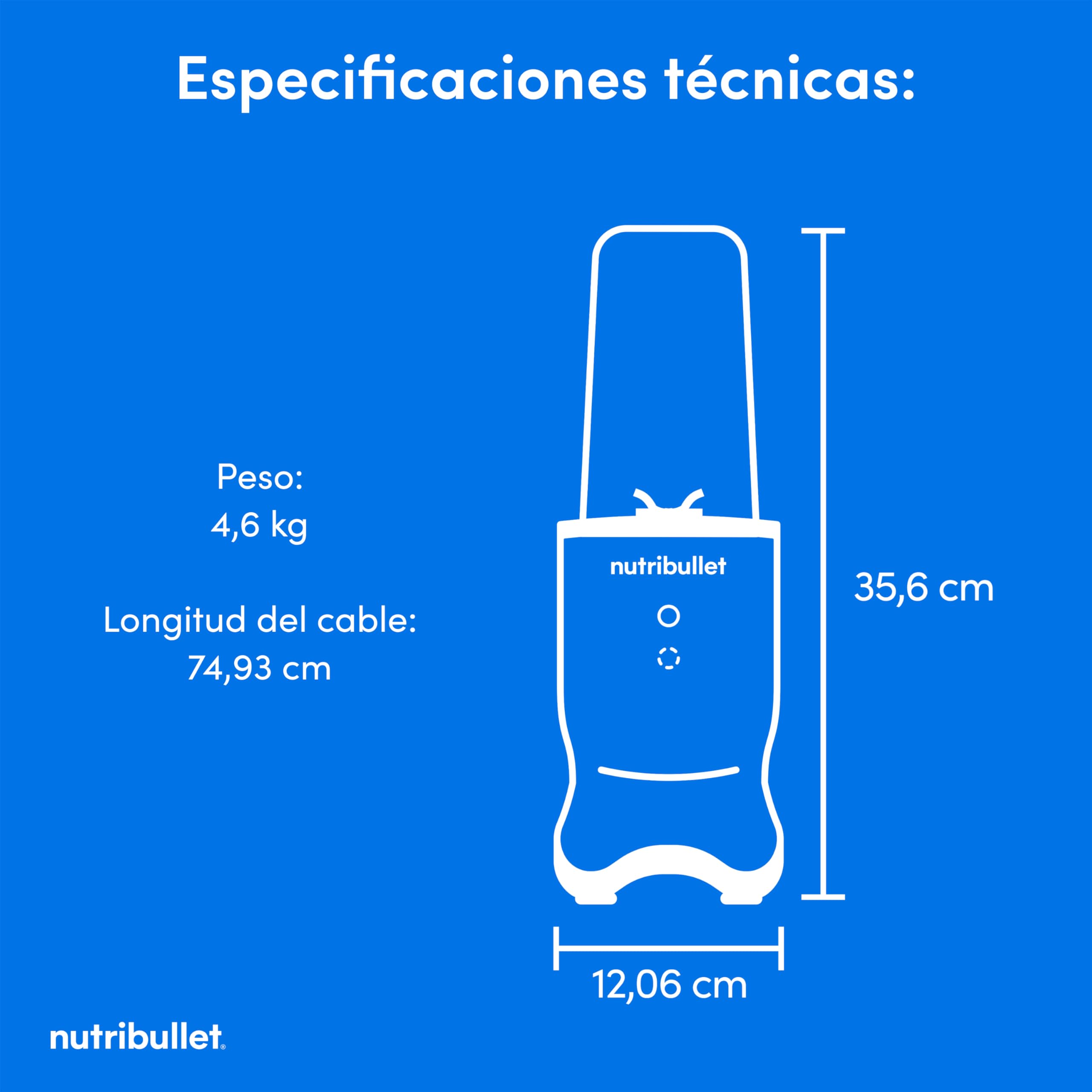 nutribullet Ultra NB1206MB, Vaso de Tritan, Cuchillas de Acero Inoxidable, Batidora Personal para Smoothies, 2 Vasos de 900 ml y 700 ml, Incluye 2 Tapas para Llevar, 1200W, Negro