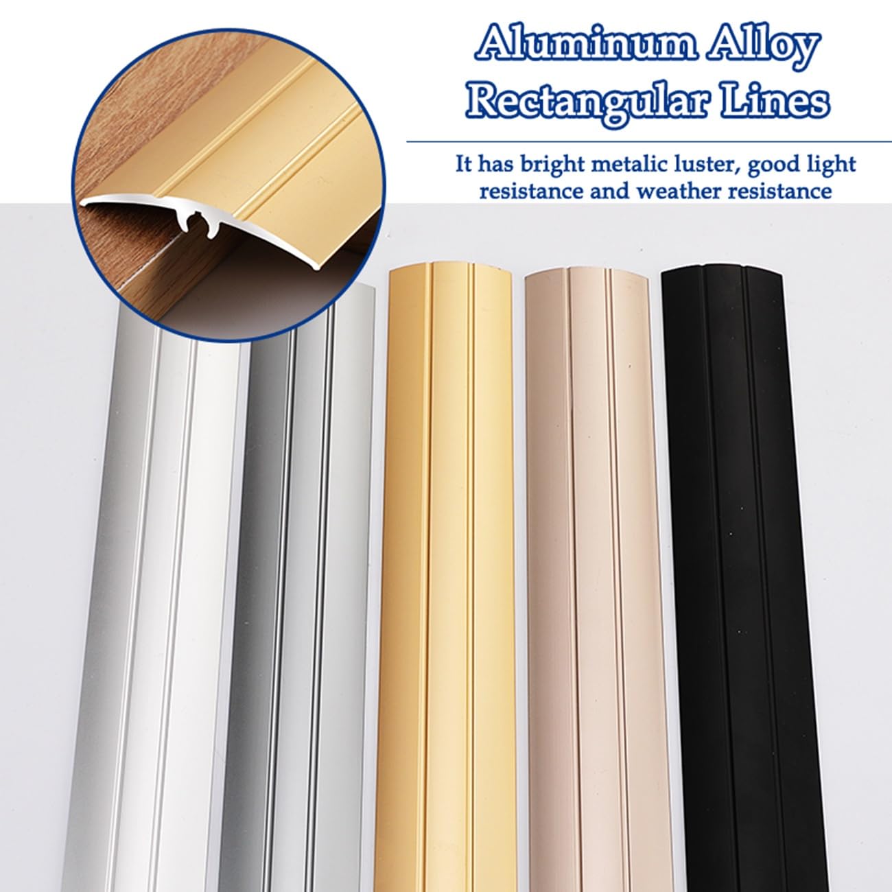 Soglia Di Dislivello Per Pavimento Da 3 * 90cm(2.9ft), Striscia Divisoria In Alluminio, Impermeabile, Strisce Di Copertura Per Pavimenti Per Collegamento Fessure(Rose gold,5cm)
