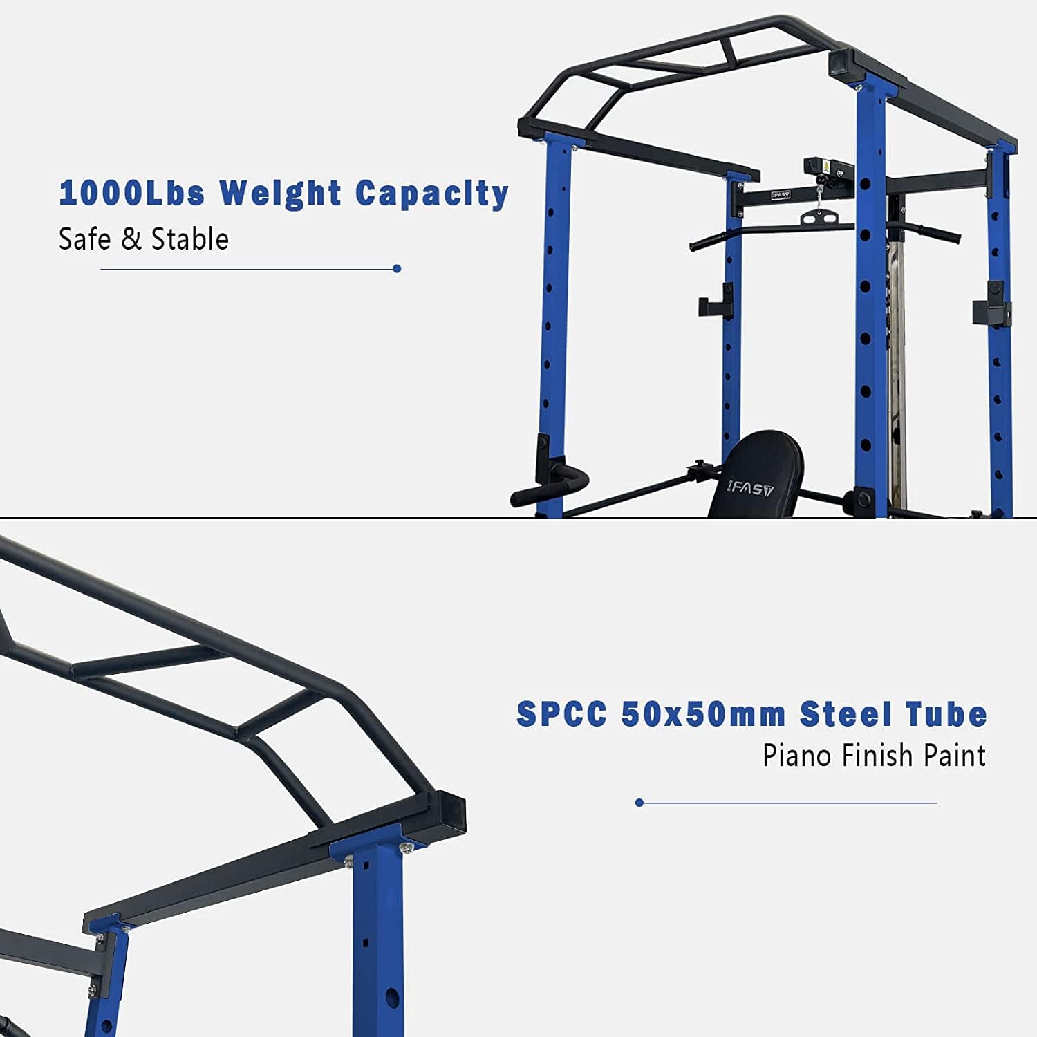 Baisha Baisha Power Cage – Adjustable Pullup & Squat Rack for Total Body Workout - Image 3
