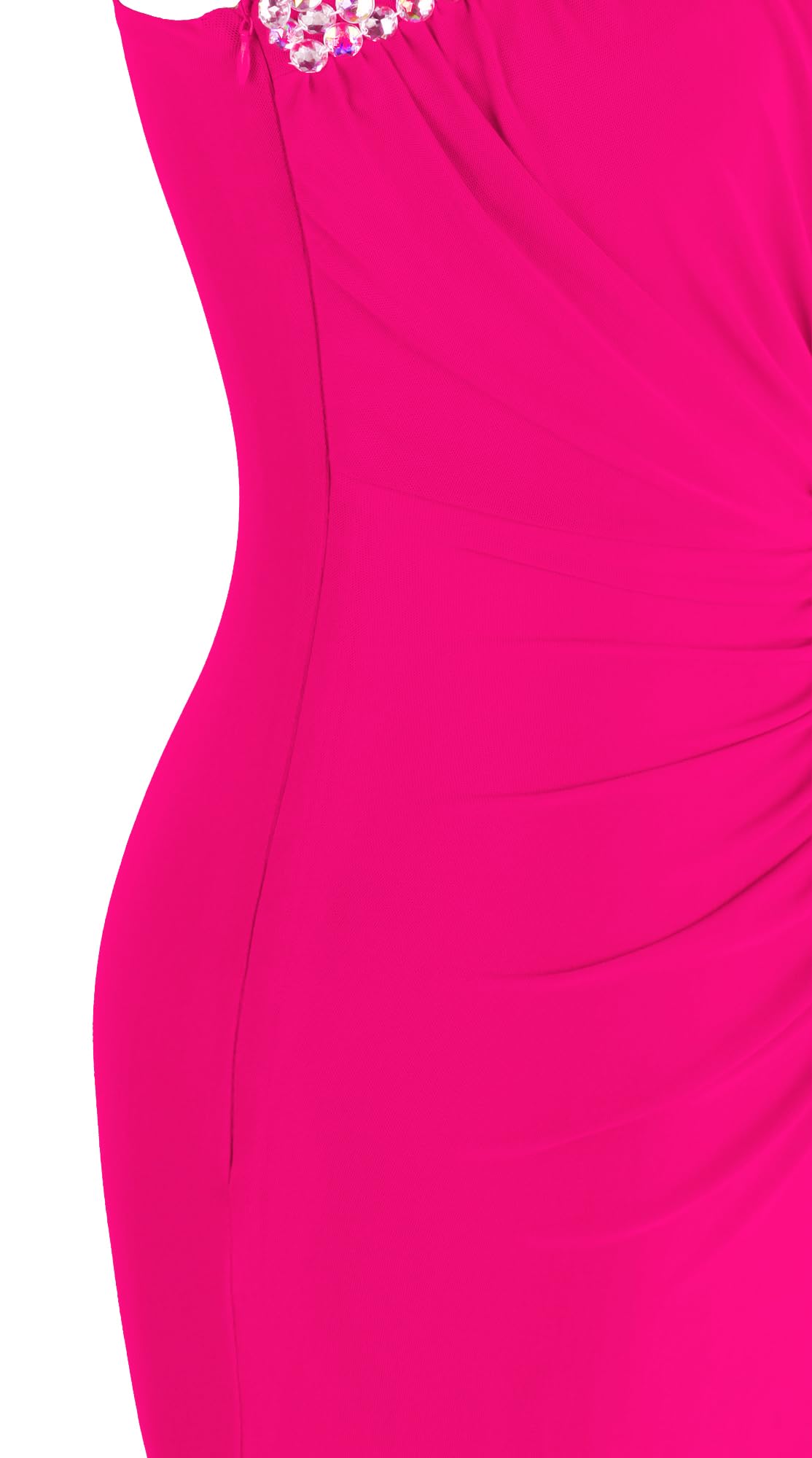 Angel-fashions Da Donna Una Spalla Vestiti da Sera Pieghe