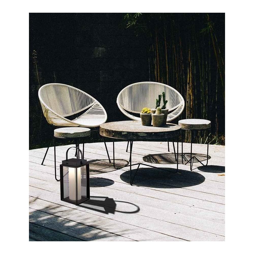Sobremesa KAYLA con cargador y cable USB IP54 1x2W LED 200lm L.16xAn.16xAl.47cm Negro, c/panel solar