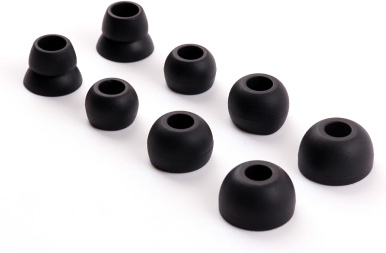 Blacell Replacement Silicone Ear Tips Earbuds Buds Set for Powerbeats 2 Wireless beats by dre headphones, 4 Pairs (Black)