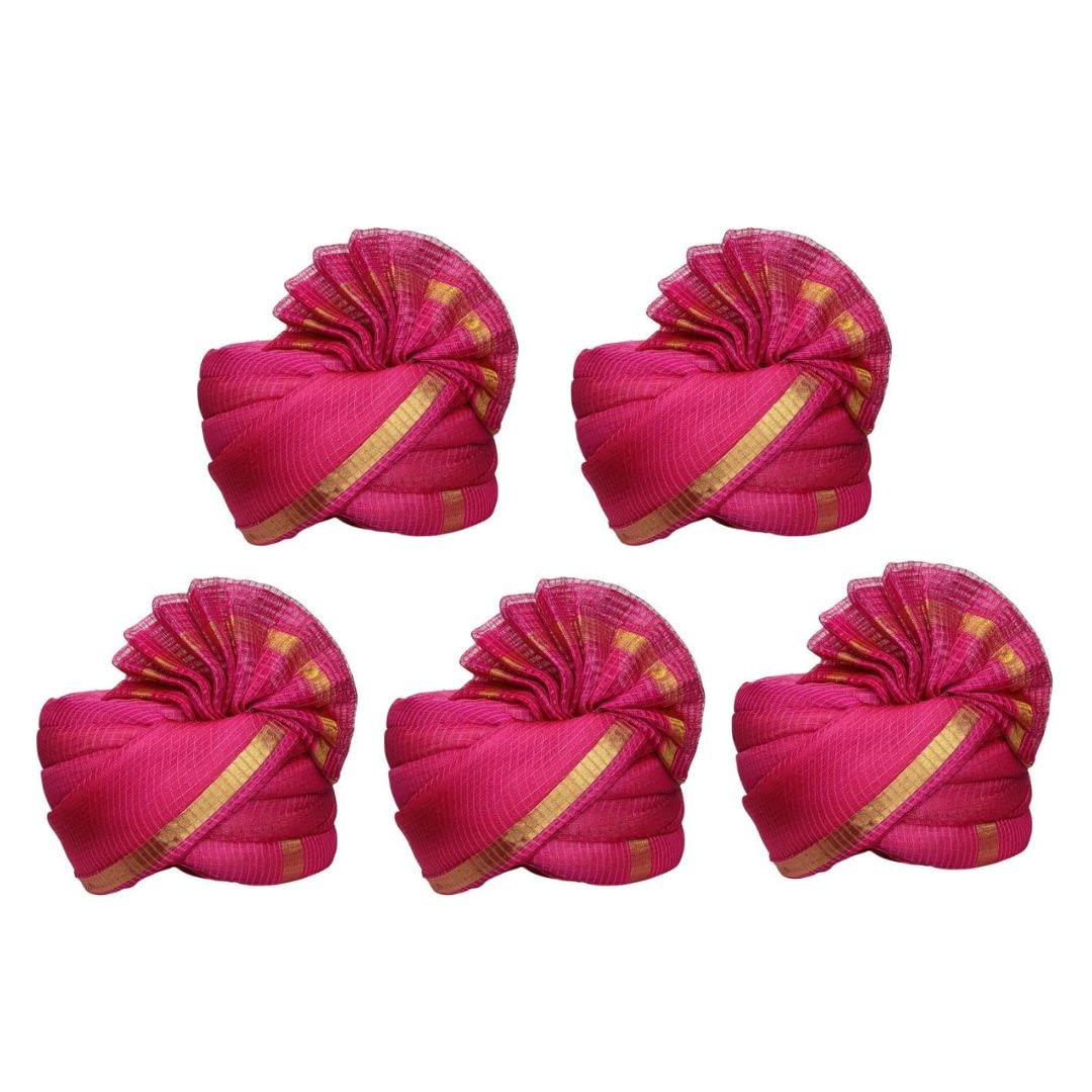 wedstyle Wedding Turban Dulha Collection Traditional Pagri//Pagdi for Barati/Swagat/Welcome Magenta Pagdi for Men & Women-picture-32