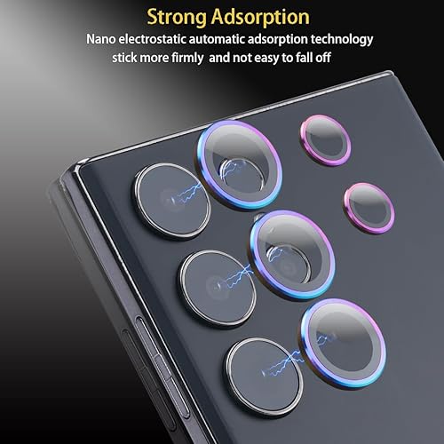Miniatura 4 de Protector de lente de cámara para Samsung Galaxy S24 Ultra, cubierta de lente de anillo de aleación de aluminio de vidrio templado con bandeja de