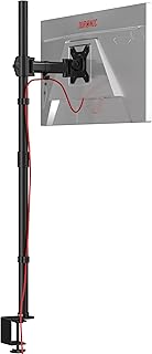Duronic DMT251X2 BK Brazo para Monitor de 13″ a 32″ de 8 kg | Altura de 100 cm Ajustable |Cabezal VESA 75 y 100 Giratorio e Inclinable -90°+35° | Brazo Extensible 19cm | Soporte Ordenador TV LED LCD