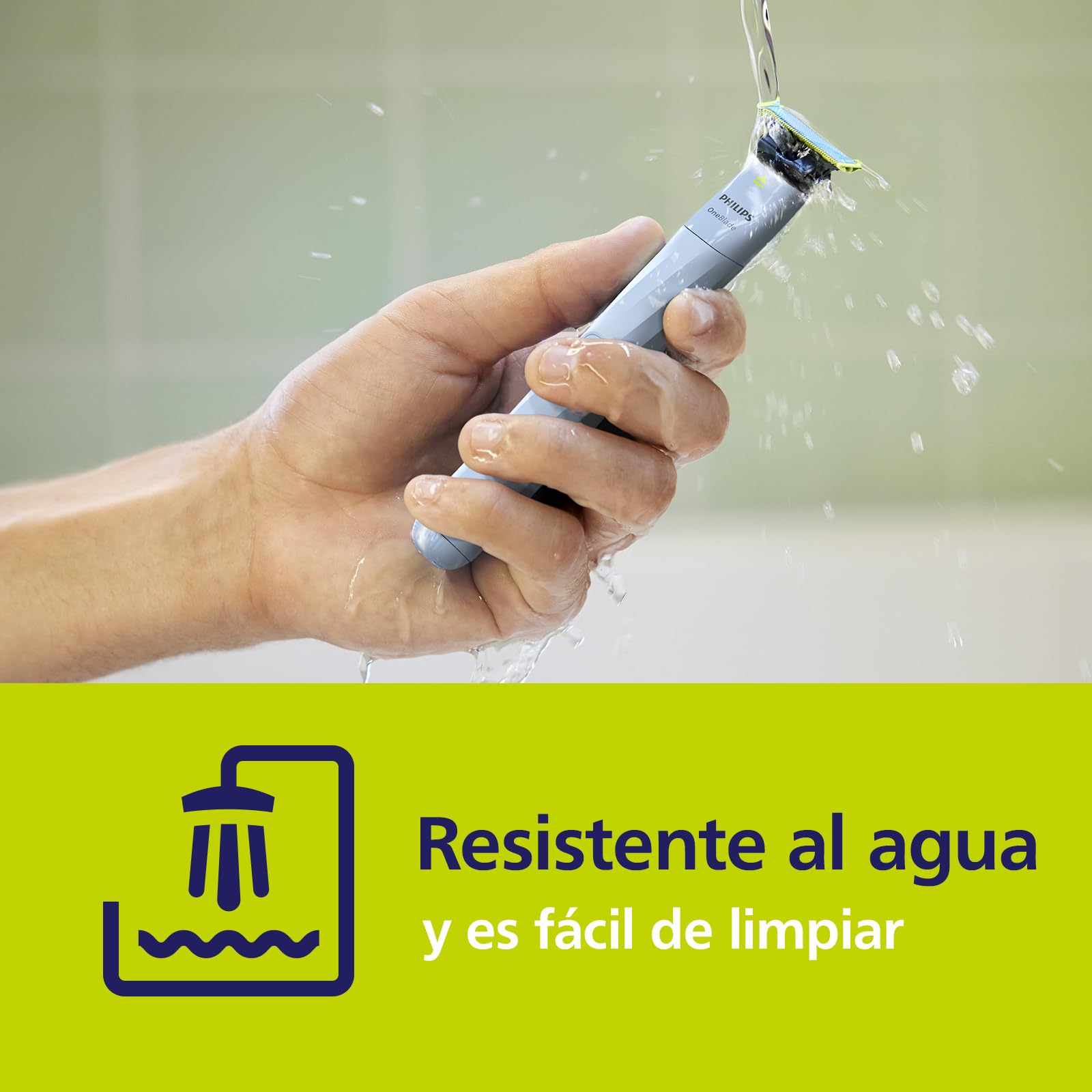 Philips OneBlade First Shave Auténtica Recortadora de Barba, Maquina de Afeitar Hombre, 2 Cuchillas, Cargador USB-A sin adaptador de pared, QP1324/30