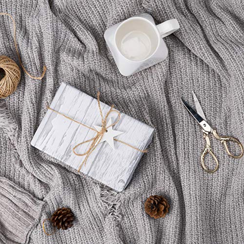 image for RUSPEPA Wrapping Paper Roll - White Woodgrain Design for Wedding,Birth