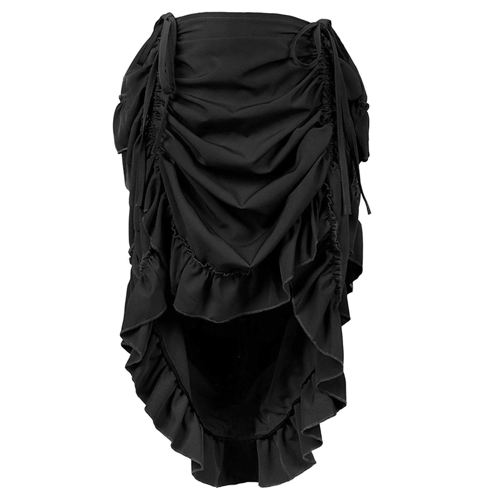 Generisch Elegante falda midi cortés para cosplay con capas de volantes, ideal para danza y juegos de rol