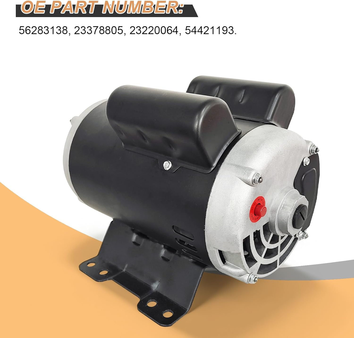 23378805 5HP Air Compressor Motor Compatible with Ingersoll Rand Single Phase, 184T Frame 208/230V 3450 RPM 60Hz Electric Motor Replace# 23220064 54421193 56283138