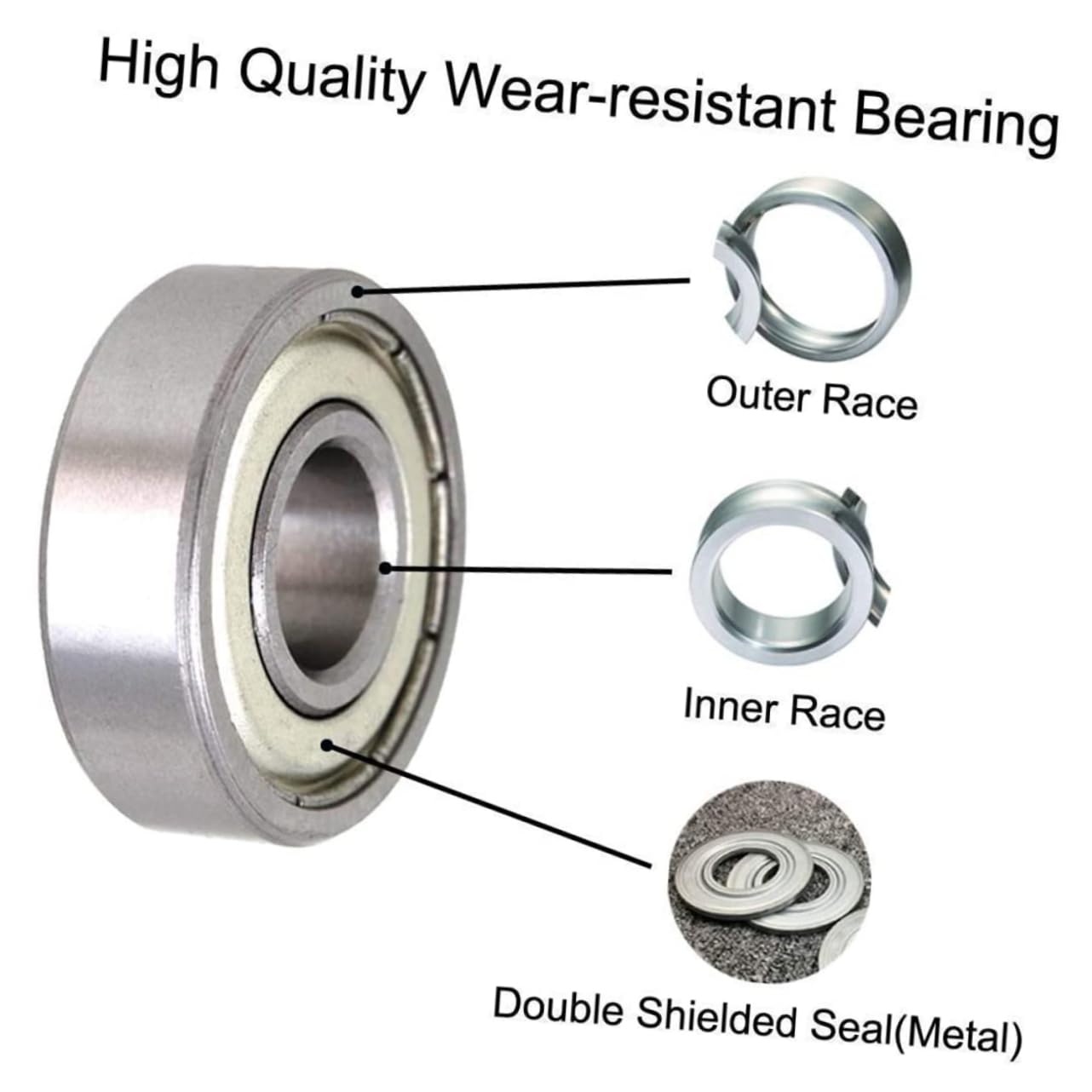 POPETPOP 20pcs -9 608 2 Wheel Bearings for Skateboard Outdoor Roller Skating Sealed Skate Wheel Bearings Red