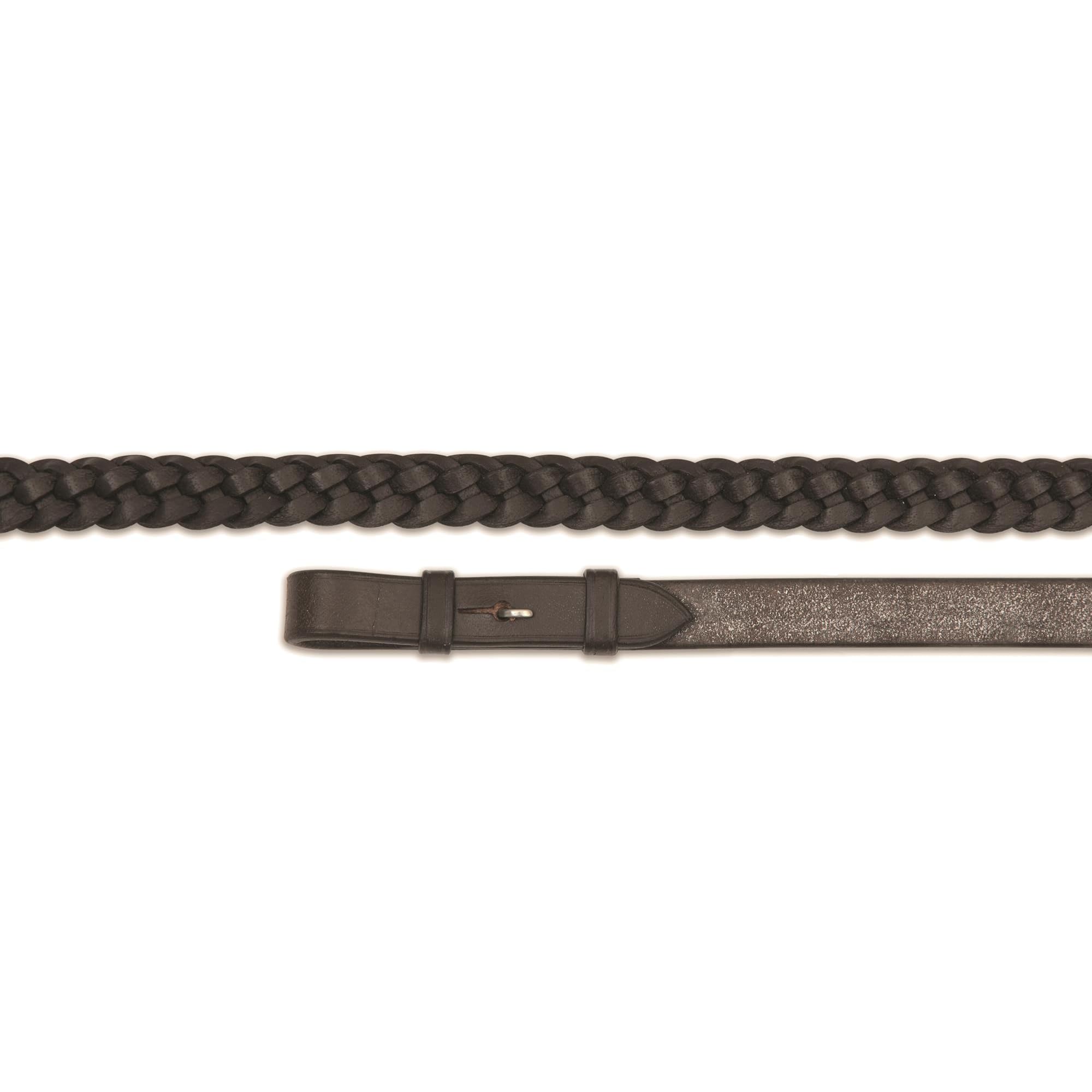 Shires Aviemore Leather Plaited Leather Reins - Havana 54" x 5/8"