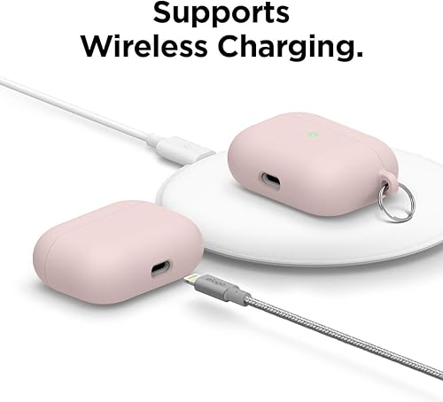 Miniatura 6 de elago Funda de silicona líquida compatible con AirPods Pro, llavero incluido, protección de triple capa, diseño de protección, soporta carga