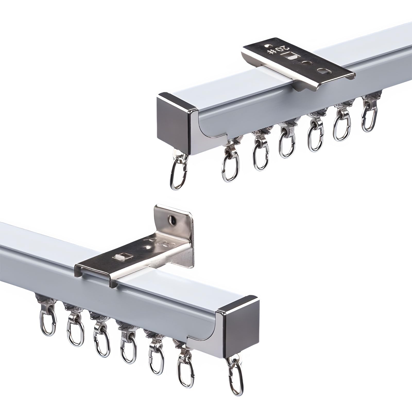 Extra dicke Aluminium-Legierung Schiebeteilstange – leise Decken- und Wandhalterung, 500 cm (4 x 125 cm) – perfekt für Heim- und Bürodekoration, platzsparende Lösung